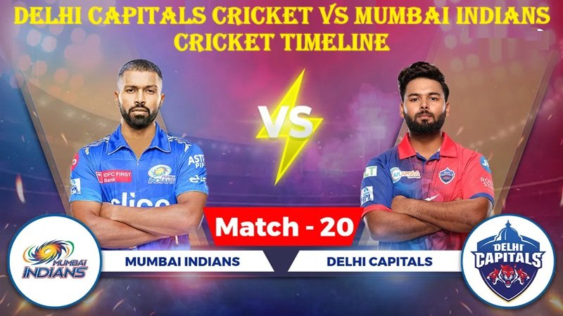 delhi capitals cricket vs mumbai indians cricket timeline