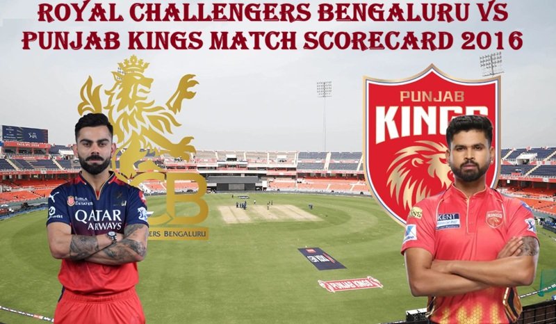 Royal Challengers Bengaluru vs Punjab Kings Match Scorecard 2016